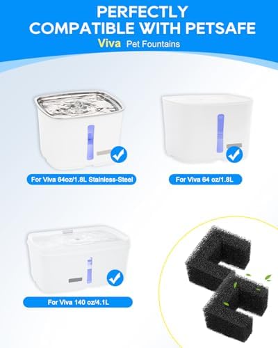 8+8 Pcs Cat Fountain Filter Compatible with PetSafe Outlast Fountain - Image 3