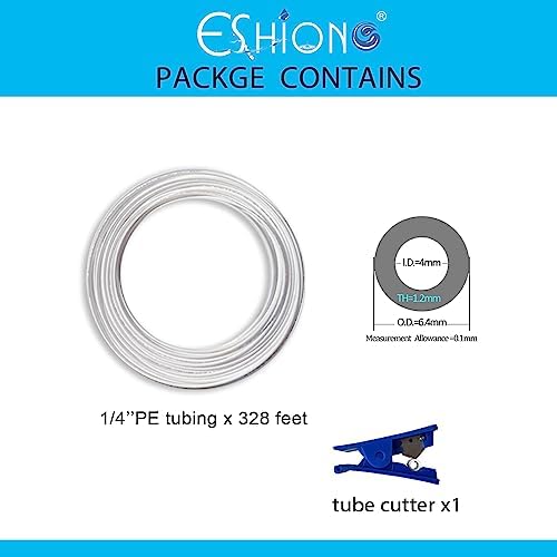 ESHIONG NSF Certified 1/4" O.D. Water tubing Hose Pipe for RO (Reverse Osmosis) Water Filter 330 Feet (100M)+Tube Cutter.… - Image 2