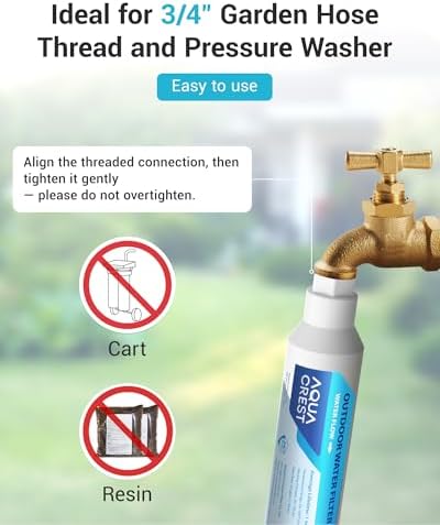 AQUA CREST Hard Water Filter for Hose Car Wash, Reduces Hard Water Spots - Image 6