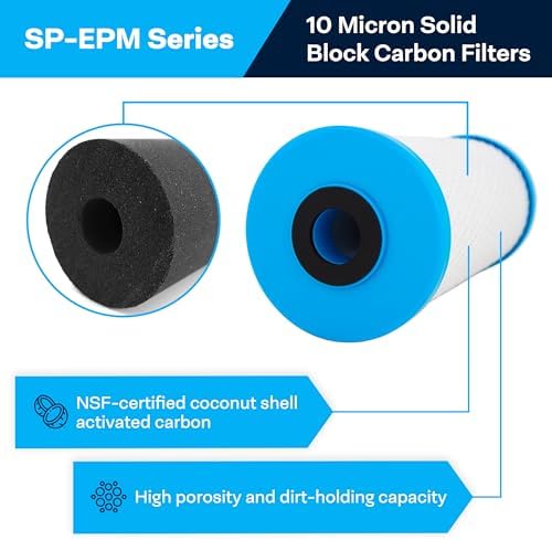 SpiroPure SP-EPM-BB 10x4.5 Carbon Block Water Filter EPM-BB CB-45-1010, 6PK - Image 2