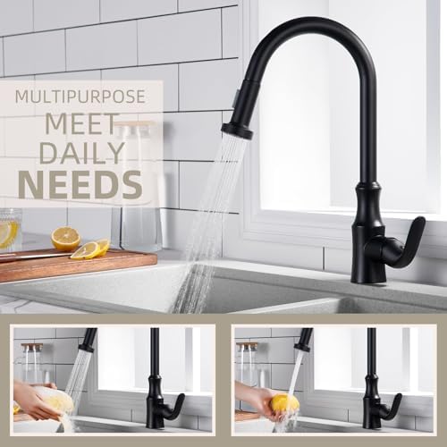 Angle Simple Kitchen Faucet Head Matte Black, NSF/ANSI/CAN 61 & 372 Tested - Image 4