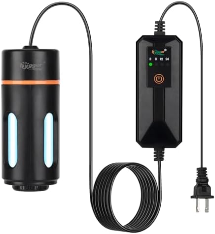 hygger Aquarium U-V Light with Timer, 360° Protective Shield Clean Light for Green Water and Algae Clean, Mini Algae Control Lamp for Freshwater and Saltwater Tank (3W for 5-25 Gallon) by hygger