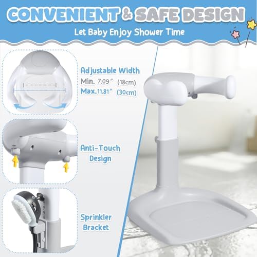 Orzbow Baby Bath Stand with Non-Slip Base - Adjustable Height, Gray - Image 3