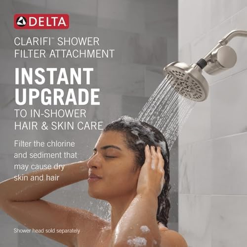 Delta Faucet Clarifi Standard Shower Filter Attachment with Filter, Shower Water Filter, Shower Head Filter, Spotshield Nickel 7SF100-SN - Image 2