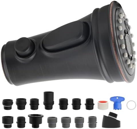 Universal Kitchen Faucet Sprayer Head 3-Mode, 15 Adapter, Oil Rubbed Bronze by iFealClear