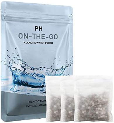 Portable Alkaline Water Filter Pouch for Your Bottle, Cup, Alkaline Water Filter System for Clean, High PH Water Alkalizer for Pure Drinking Water, Naturally Increases PH Levels (3 Pack) by CUXFLS