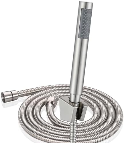 3-Piece Handheld Shower Wand with Long Hose – Brushed Nickel by Unknown
