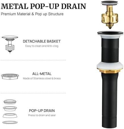Ultimate Unicorn Bathroom Sink Stopper, Without Overflow, Matte Black - Image 2
