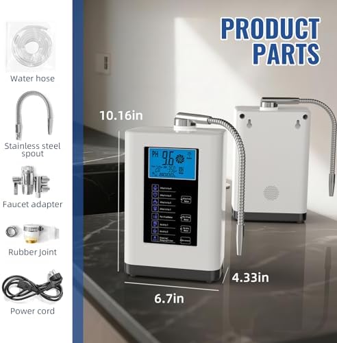 Alkaline Water Ionizer Machine, Water Machine PH 4-10.5 for Alkaline & Acidic Water, 5 Titanium Plates, Up to -500mV ORP, 8,000L Filter, 7 Water Settings, Auto-Cleaning, Intelligent Voice - Image 5