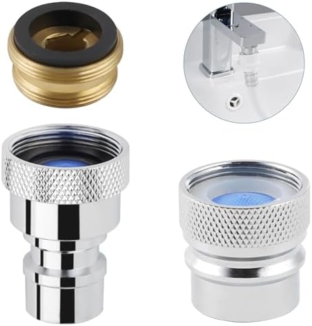 2 PCS Portable Dishwasher Faucet Adapter, Metal Sink Faucet Aerator, Chrome by iFealClear