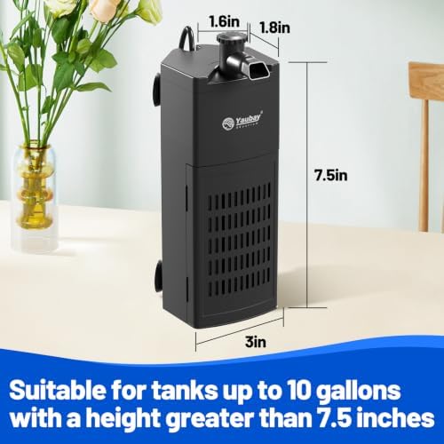 Yaubay Aquarium Filter for Up to 10 Gallons, Corner Fish Tank Filters - Image 2