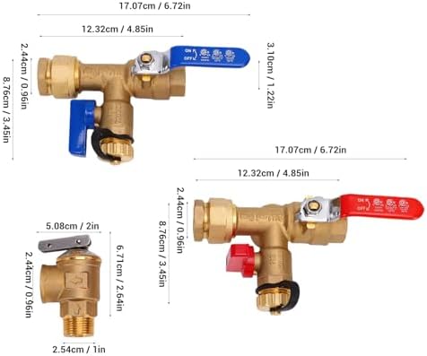 Brass Tankless Water Heater Valve Kit, 3/4 Inch Ips Isolator Set Press Relief Valve, Hot Cold Water Shut off Universal Compatibility for Most Gas Electric Heaters - Image 6