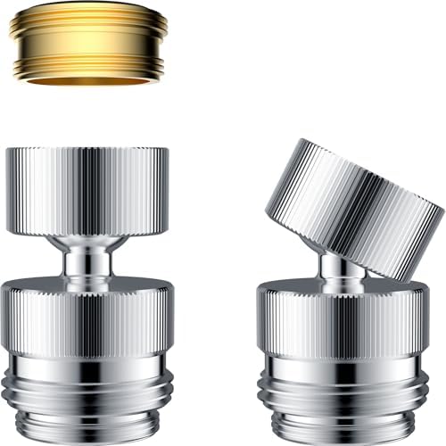 Hibbent Sink Faucet to Garden Hose Adapter, 360-Degree Swivel 55/64 Inch Female Thread, Sink Hose Attachment for Faucet Adapter Connector, Chrome by Hibbent