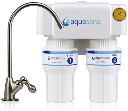 Aquasana Under Sink Water Filter | Claryum 2-Stage Filtration | AQ-6200-BN by Aquasana