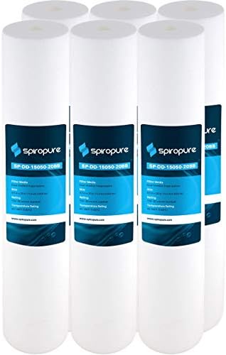 SpiroPure SP-DD-15050-20BB 20x4.5 Sediment Water Filter SDC-45-2050, 6 Pack by SpiroPure