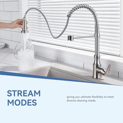 Kitchen Faucet Head Replacement with 2 Modes, Pull Down Spray Head for Kitchen Faucet, Kitchen Sink Sprayer Replacement Compatible with Moen, American Standard, Kohler Faucets - Image 5