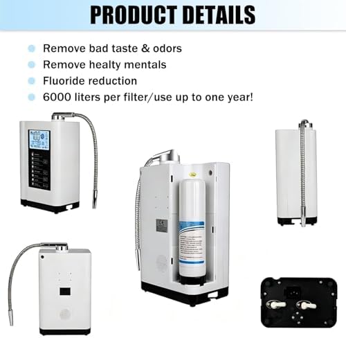 Alkaline Water Ionizer Machine with pH 3.5-10.5 and up to -500mV ORP, 8000 Liters Per Filter, Self-Cleaning Function and 5 Titanium Plates for Home Use - 7 Water Modes & LCD Touchscreen,White - Image 4