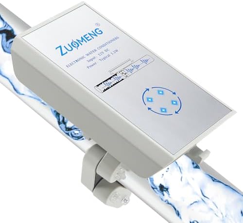 Electronic Water Descaler, Zuomeng Whole House Descaler with High Efficiency in Dissolving Scale for 1000-3000 sq ft Homes, 1” Pipes, Water Softener Alternative, No Chemicals, Salt or Filters by Zuomeng