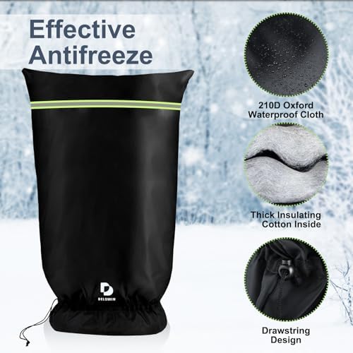DELSWIN Backflow Preventer Pipe Insulation Cover - 24" W X 36" H Insulated Pouch for Winter Freeze Protection, Waterproof Sprinkler Valve Covers for Outside Irrigation, Well Head, Well Pump, Faucet - Image 4