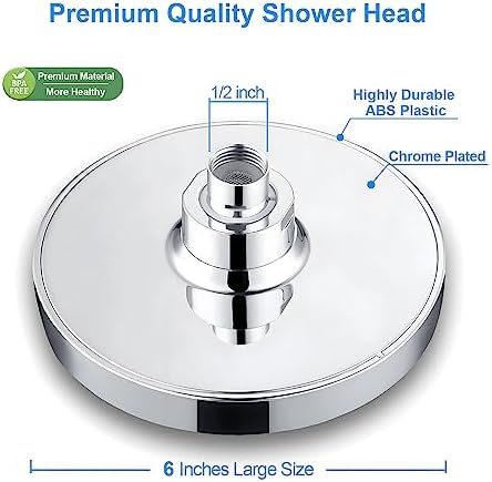 6" High Pressure Rain Shower Head, Luxury Polished Chrome Finish - Image 4