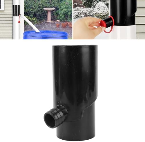 Downspout Rainwater Collection, 8cm Round Residential Downspouts Rain Barrels Diverter Kit Barrels Gutter Diverter for Irrigation and Aquarium (Black) - Image 5