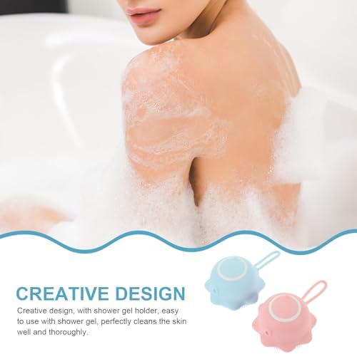 Silicone Shower Brush 2Pcs with Soap Holder for Babies Bath Time - Image 7