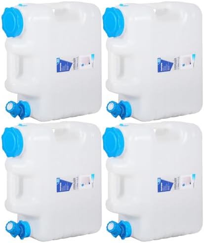 RedSwing 4 Pack 4.9 Gallon/18.5L Portable Water Container with Spigot, Water Storage Carrier for Camping Outdoor Hiking Backpacking, BPA Free by RedSwing