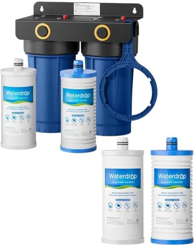 Waterdrop WHF2E-PC Whole House Water Filter System, 4-Stage Filtration with EF10PC Replacement Filter for WHF2E-PC Whole House Filter System, Bundle by Waterdrop