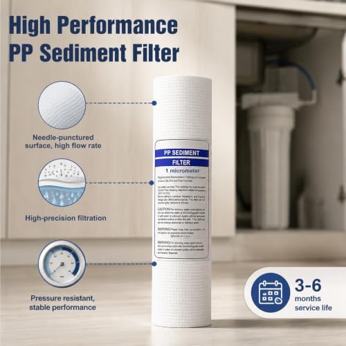 2 Pcs，Needle Punched Pp Cotton 10 Inch Filter Element is Suitable for Primary Filtration Equipment Household Water Purifier(1 Micrometer) - Image 3