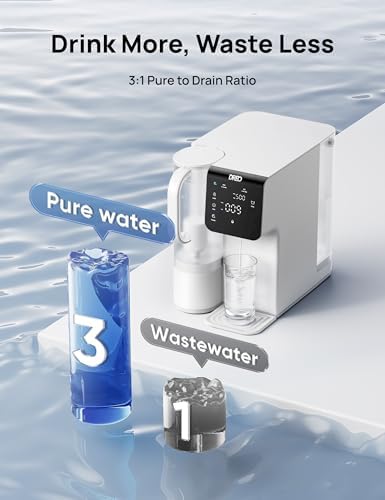 DREO Reverse Osmosis Water Filter Countertop, 7-Stage RO Water Filtration System, Installation-Free, Reduce TDS, Water Filter Pitcher for Home, Kitchen, 3:1 Pure to Drain, WF511 - Image 4