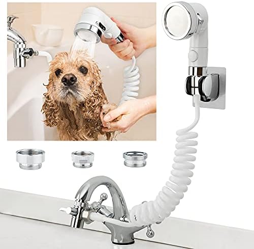 ZCONIEY Sink Faucet Sprayer Attachment, Shower Head Attaches To Tub Faucet, Dog Bathing Hose Shower Set for Laundry Bathroom Kitchen by ZCONIEY