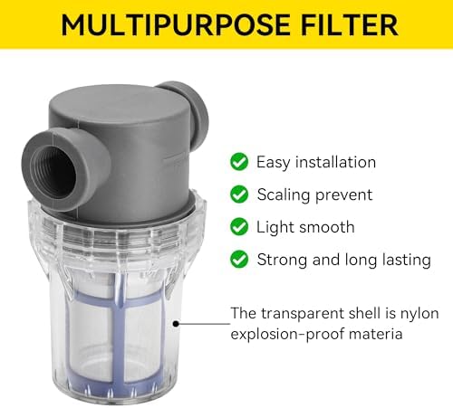 1/2'' Female NPT in-Line Strainer - Garden Hose Filter for High Pressure Washer, Sediment Filter with 100 Mesh Stainless Steel Screen (1/2'' 100 Mesh) - Image 5