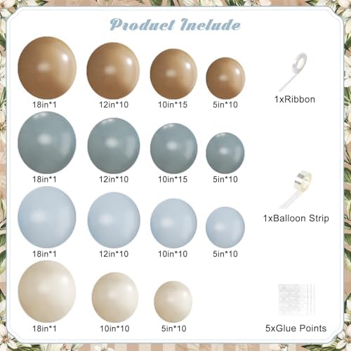 Blue and Brown Balloon Arch Kit for Bear Themed Baby Shower Decorations - Image 2