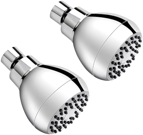 AISOSO Fixed Shower Head High Pressure 2PCS 3 Inch Showerhead Chrome by Aisoso