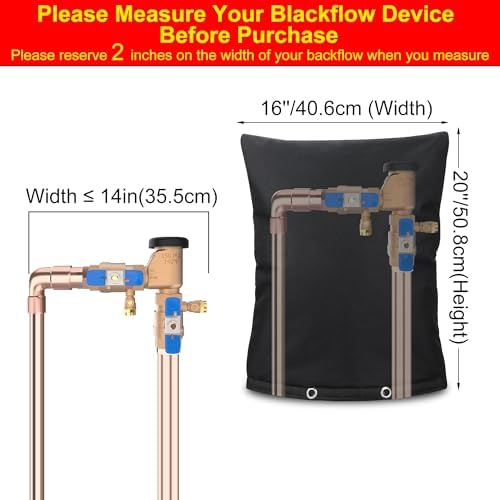 Backflow Preventer Insulation Weatherproof Covers, Pressure Vacuum Breaker Valve Insulated Covers Winter Freeze Protection, Outside Irrigation Sprinkler System Pipe Bag Pouch,16''W x 20''H - Image 2