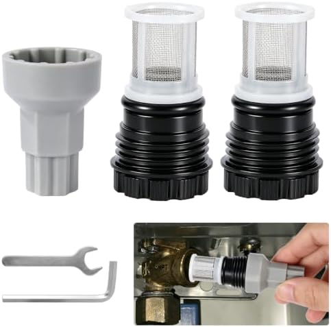 H98-510-S Tankless Water Heater Filter Kit for Rinnai Tankless Water Heater (2 Tankless Water Heater Inlet Screen Assemblies+1 Filter Removal Tool, 2 Removal Wrenches ） by VYH