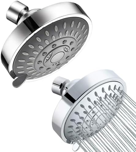 4Inch High Pressure Shower Head Sprayer, 5 Modes Adjustable Shower Head Water-Saving Shower Top Spray Wall-Mounted Bathroom Fixture Faucet Replacement Parts by GUEDKIKL