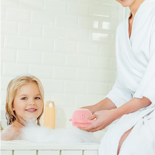 Silicone Body Scrubber Shower Brush with Shampoo Dispenser, 2Pcs - Image 7