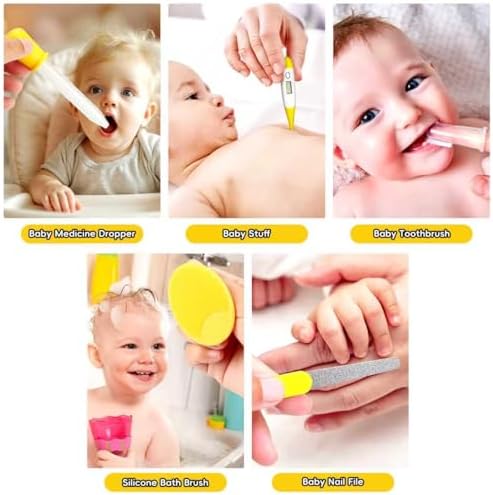 Baby Healthcare and Grooming Kit, Portable Baby Safety Care Set, Baby Essentials kit for Newborn(Yellow 13 in 1) - Image 6
