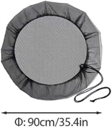 Net with Drawstring, Fine Mesh Screen Bucket, Prevents Leaves Debris Flies, PE Nylon Lid Small Diameter Barrels (Black)(90cm) - Image 2