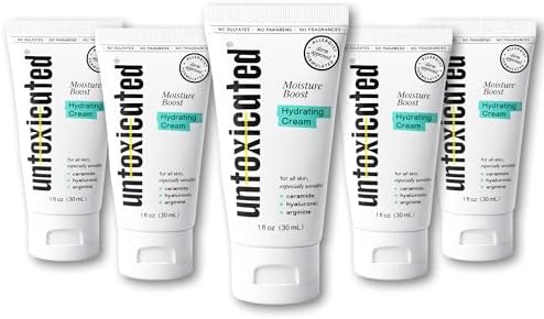 Untoxicated Sensitive Skin Moisturizer for Face & Body – Barrier Repair Cream with Ceramides & Hyaluronic Acid | Free from 99%+ of Common Skin Irritants – TSA-Approved 1oz Travel Size (5) by Untoxicated