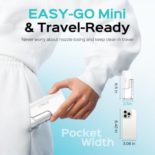 COSLUS T40 Mini Water Flosser for Travel, Portable Compact Design, White - Image 2