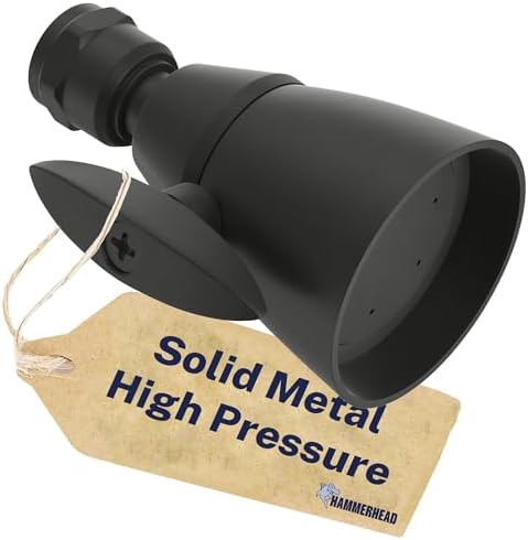 HammerHead Metal High Pressure Shower Heads 2 Inch Flow Boosting Showerhead by HammerHeadShowers