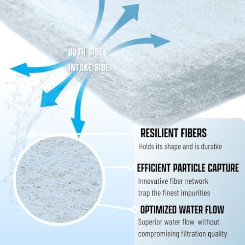 Premium Aquarium Filter Media Pad - Cut-to-Fit Roll, Fresh and Saltwater Safe, Blue & Dye-Free Options, Made in USA (Dye Free, 12"x144" (12 ft) x 0.75") - Image 2