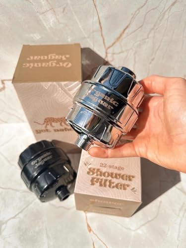 Organic Jaguar Shower Filter, 22 Stage Water Shower Head Filter For Hard Water, Heavy Metals, Chlorine & Impurities, Supports Hair and Skin Health & Hydration, Easy Installation, Long Lasting, Black - Image 2