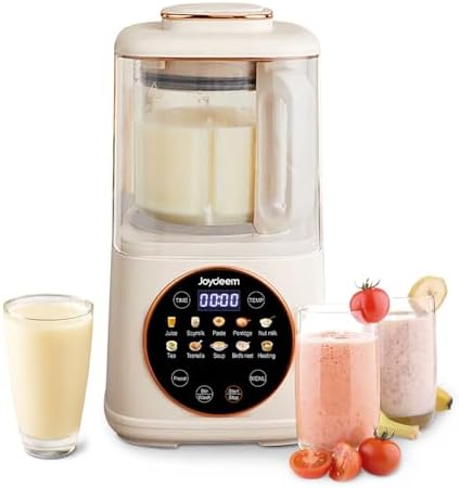 Joydeem JD-J03 Cooking Blender with Soundproof Shield, Hot Cold Blender for Filter-free Soy Milk & Juice, 8-Speed and Temperature Control, 12H Preset, 1100ml, White by JOYDEEM