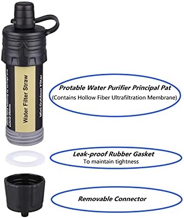 Outdoor Mini Water Filter,100000 Gallons Camping Water Filter,0.01μm Backpacking Water Filter for Hiking Emergency Wilderness Expedition - Image 3