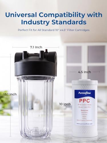 10" x 4.5" Clear Whole House Water Filter Housing - Image 3