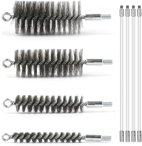 50 Inch Pipe Cleaning Brush Set with Stainless Steel Bristles by Ctsyuqoo