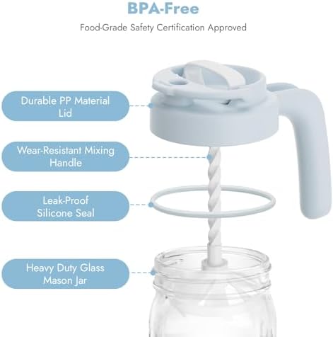Papablic Glass Breast Milk Pitcher, Formula & Baby Feeding Container, Blue - Image 5